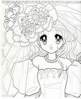 Japanese Shoujo Coloring Book 08 Аниме девушки Sketch Page sketch template