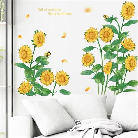 Sunflower Bush Wall Sticker Sunflower Wall Sticker Sunflower | Etsy