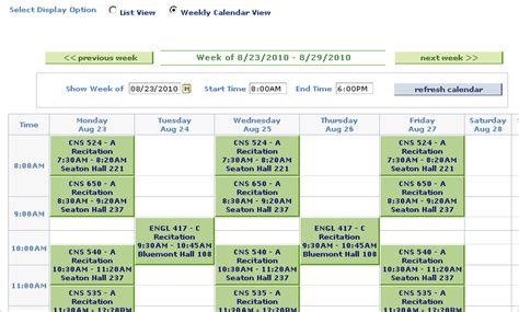 Viewing & Printing your Class Schedule