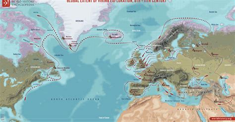 Global Extent of Viking Exploration (Illustration) - World History Encyclopedia