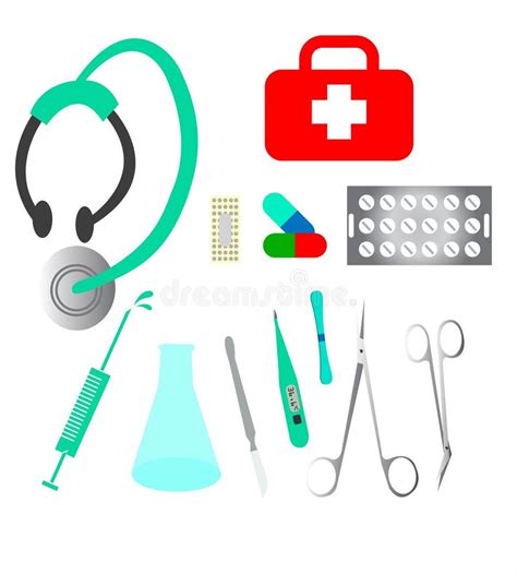 Medical Doctor Equipment Set Stock Vector - Illustration of care, sign: 109703200