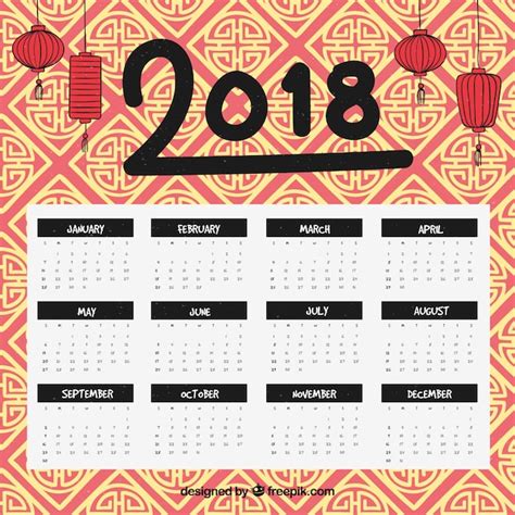 Free Vector | Chinese new year calendar