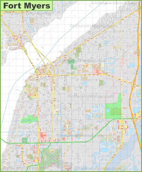 Large detailed map of Fort Myers - Ontheworldmap.com