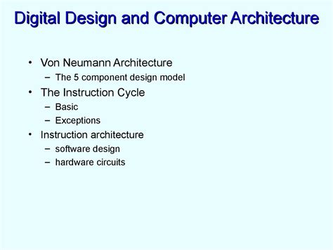 Digital Design and Computer Architecture. Introdution - online presentation