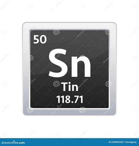 Tin Symbol. Chemical Element of the Periodic Table. Vector Stock Illustration. Stock Vector ...