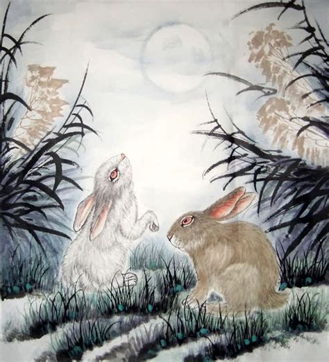 Chinese Rabbit Painting 0 4620016, 50cm x 55cm(19〃 x 22〃)