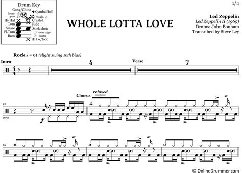 Whole Lotta Love - Led Zeppelin - Drum Sheet Music | OnlineDrummer.com