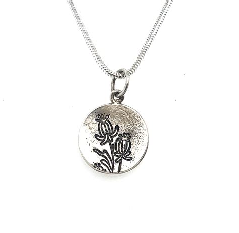 Pitcher's Thistle Pendant- Silver - Becky Thatcher Designs