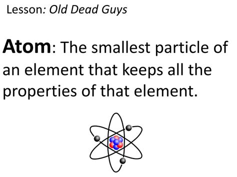 PPT - Atom : The smallest particle of an element that keeps all the ...