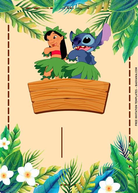 Download Now 10+ Blissful Summer Hula Lilo & Stitch Birthday Invitation Templates #free # ...