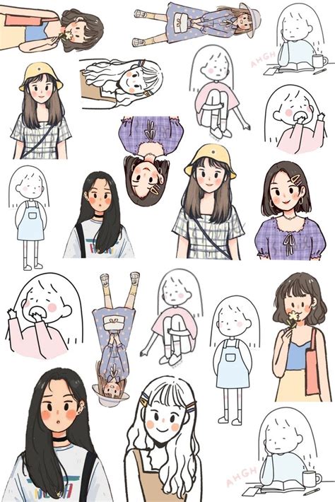 Sticker pack aesthetic | Cute cartoon drawings, Cute easy drawings, Girls cartoon art