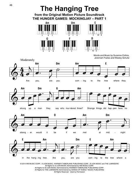 The Hanging Tree sheet music by James Newton Howard (Super Easy Piano – 197255)