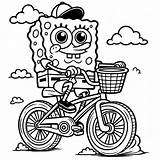 Spužva Bob Skateboarding bojanje  ColoringLib sketch template