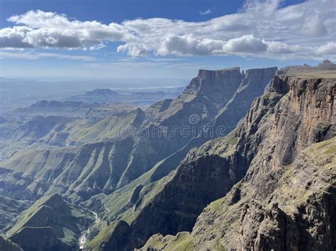 Green Mountains Drakensberg Amphitheatre Tugela Falls Stock Photo - Image of mountains ...