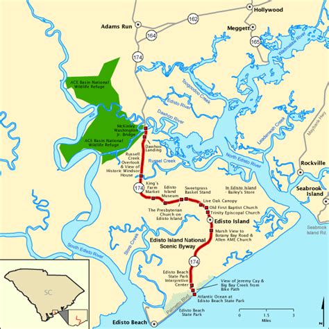 Edisto Island National Scenic Byway - Map | America's Byways | South carolina beaches, Edisto ...