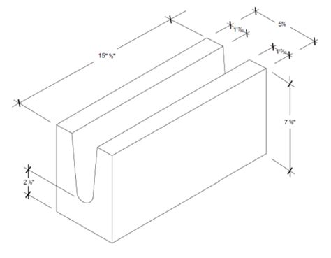 6x8x16 Lightweight Solid Bottom Bond Beam U-Block CMU | Cromwell Concrete