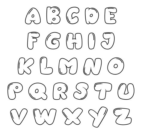 Molde Letras Do Alfabeto DF8 | Bubble letter fonts, Lettering alphabet ...