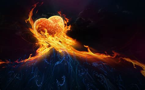 Fire and Ice Heart Wallpapers - Top Free Fire and Ice Heart Backgrounds - WallpaperAccess