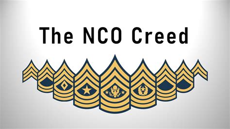 The Creed of the Noncommissioned Officer (NCO Creed) - YouTube