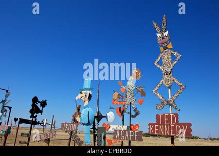 Colourful metal sculptures, Highway 54, Kansas, USA Stock Photo - Alamy