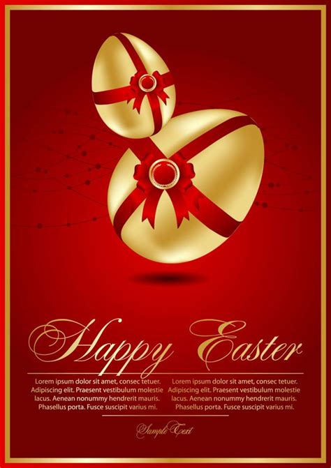 Beautiful easter cards 03 vector Free Vector / 4Vector