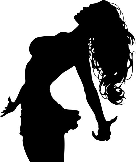 Clipart - Wild Hair Woman Silhouette