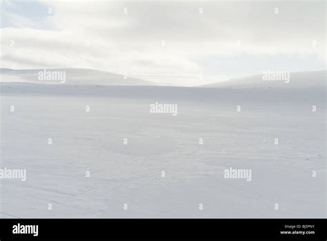 Finland Lapland snowy mountain landscape Stock Photo - Alamy