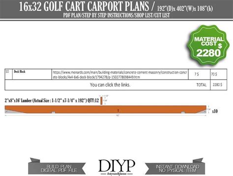 Storage Canopy and Shelter Plan for 4 Golf Cart Great Garage - Etsy ...