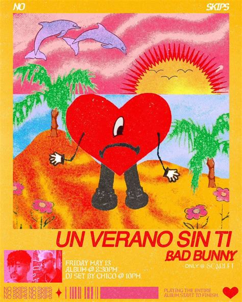 Bad Bunny Un Verano Sin Ti Retro Tracklist Album Cover Poster No Frame ...