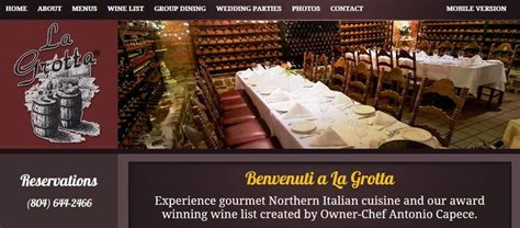 La Grotta, Richmond, VA | Wine list, Northern italian, Italian cuisine