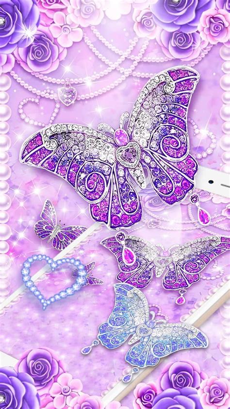 Diamond Butterfly, Pink Glitter Butterfly HD phone wallpaper | Pxfuel