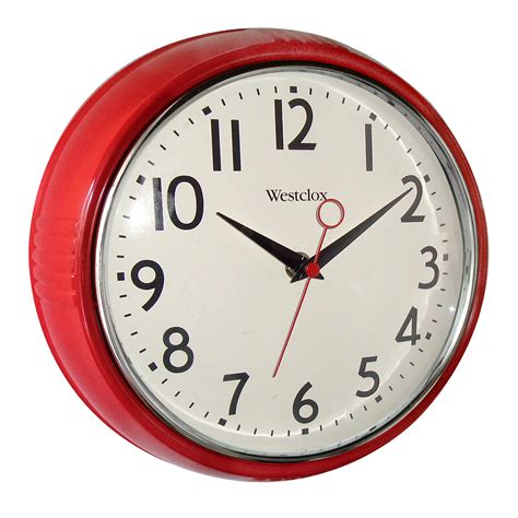 Westclox 1950 Retro 9.5 inch Red Wall Clock