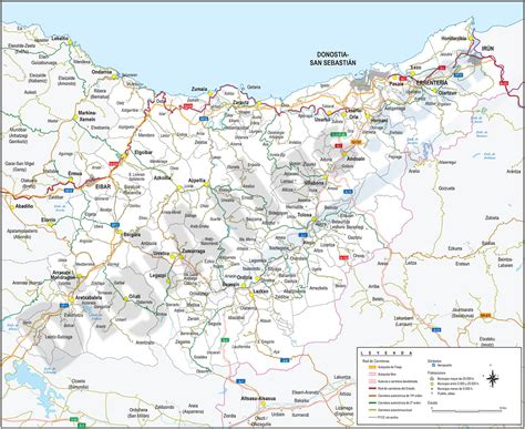 Mapa de la provincia de gipuzkoa