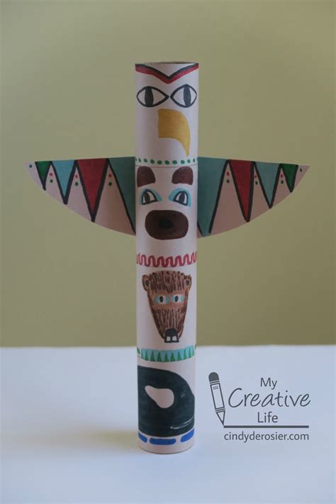 Cindy deRosier: My Creative Life: Cardboard Tube Totem Pole Craft