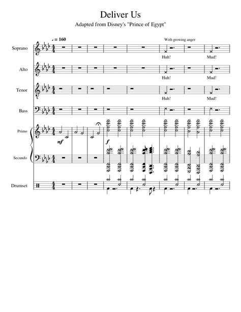 "Deliver Us" - The Prince of Egypt (SATB) Sheet music for Piano, Drum ...