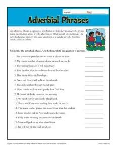 Adverbial Phrases | Free, Printable Adverb Worksheets