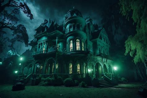 Premium AI Image | Photography of a haunted mansion transformed for a Spooky Halloween celebration