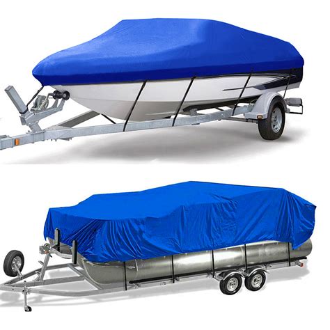 11-24ft Waterproof Heavy Duty Boat Cover Pontoon V-Hull Fish Ski Bass ...