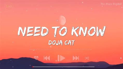 doja cat need to know lyrics - Moe Zine