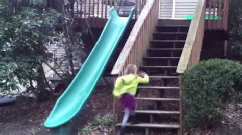 Installed A Fun Plastic Slide Off Our Back Deck: 14 ft Plastic Rocket Slide - Playground ...