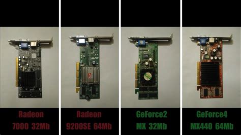 Retro Hardware Benchmark Radeon 7000 vs Radeon 9200SE vs Geforce2 MX vs Geforce4 MX440 - YouTube