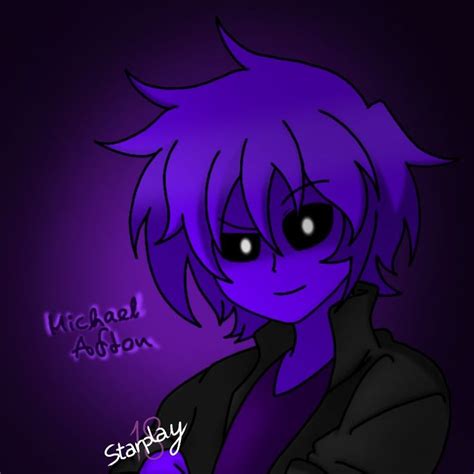 an anime character with purple hair and black eyes, wearing a dark jacket in front of a