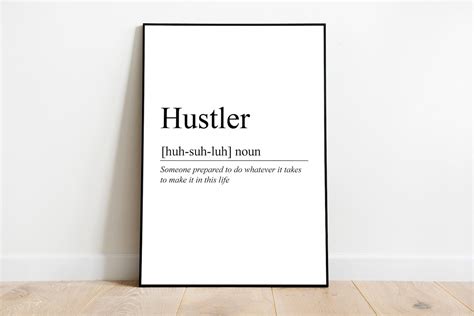 Hustler Gift Hustler Definition Wall Art Wall Decor | Etsy