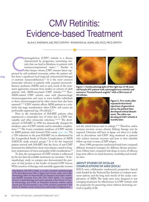 (PDF) CMV Retinitis: Evidence-based Treatment