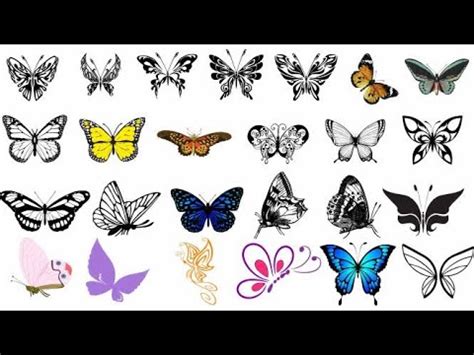 how to draw butterfly tutorial tattoo | butterfly tattoo designs | butterfly tattoo small - YouTube