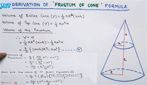 Derive the Formula for the Volume of a Frustum of a Cone