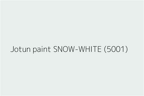 Jotun paint SNOW-WHITE (5001) Color HEX code