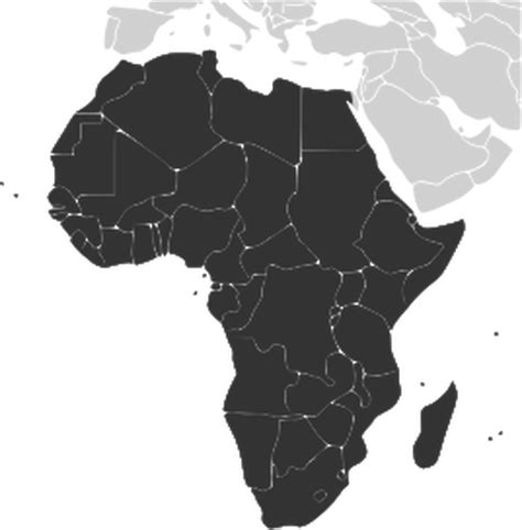 Outline map of African continent vector image | Public domain vectors