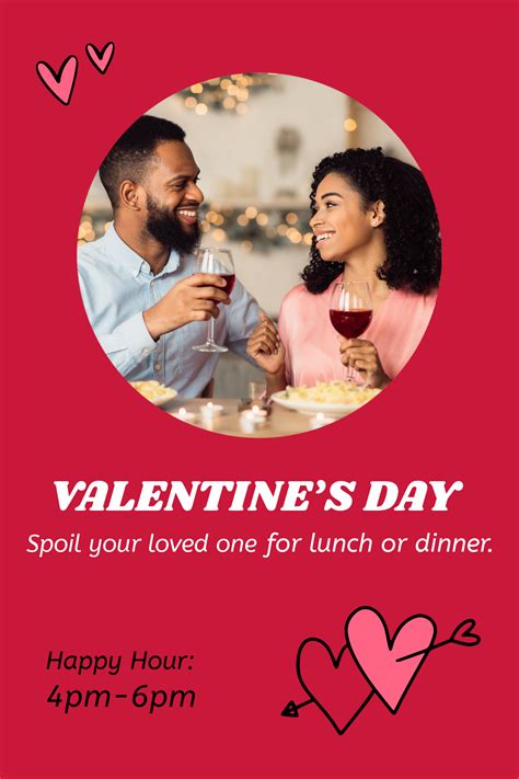 Red Restaurant Valentine's Day Promo Sign Template | Square Signs