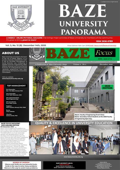 BAZE UNIVERSITY PANORAMA NEWS (14th December 2020) by Baze University ...